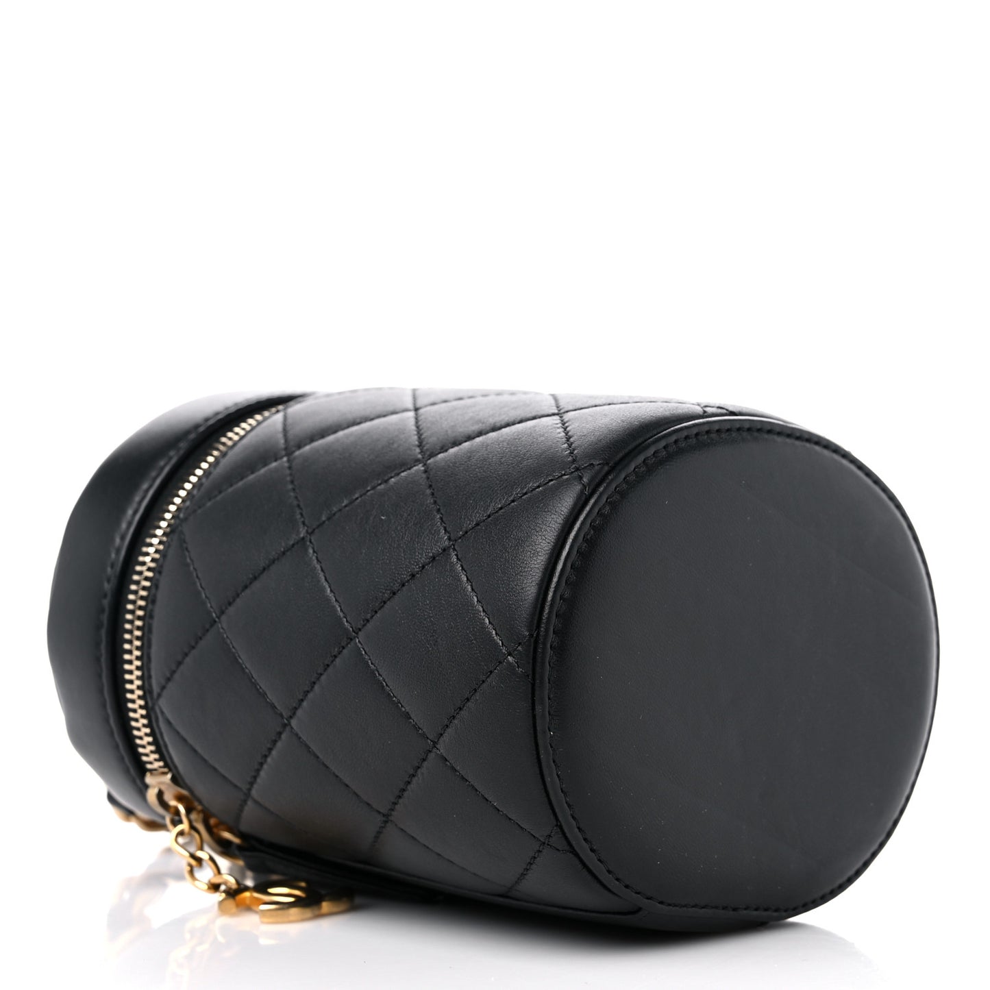 Lambskin Quilted Small Vanity Case Black