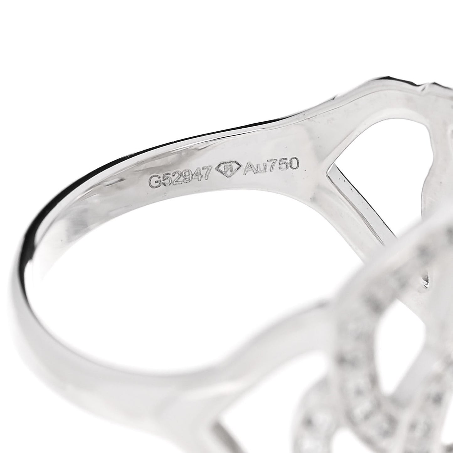 18K White Gold Diamond .55ct Rose Ring 53 6.25