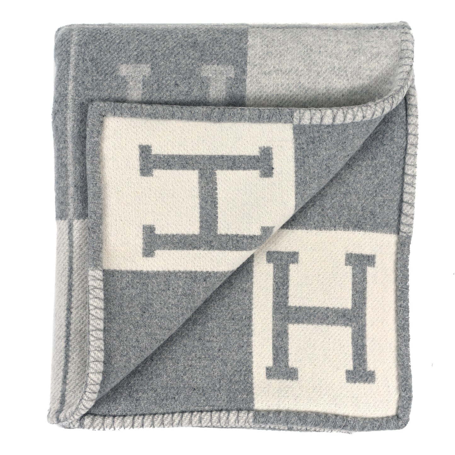Wool Cashmere Avalon III Blanket Ecru Gris Clair