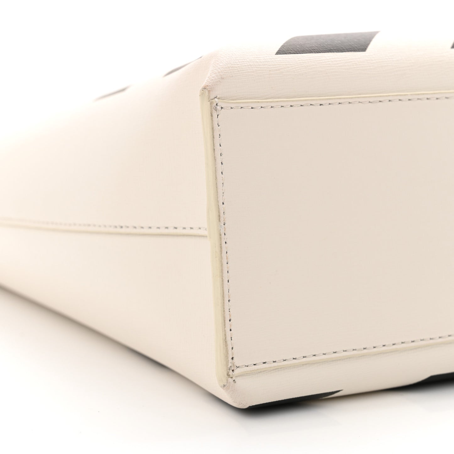 Saffiano Striped Diag Binder Crossbody White