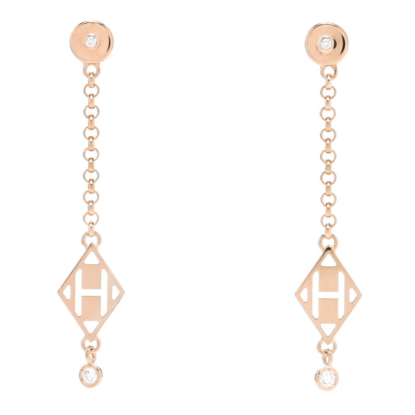 18K Rose Gold Diamond Gambade Earrings