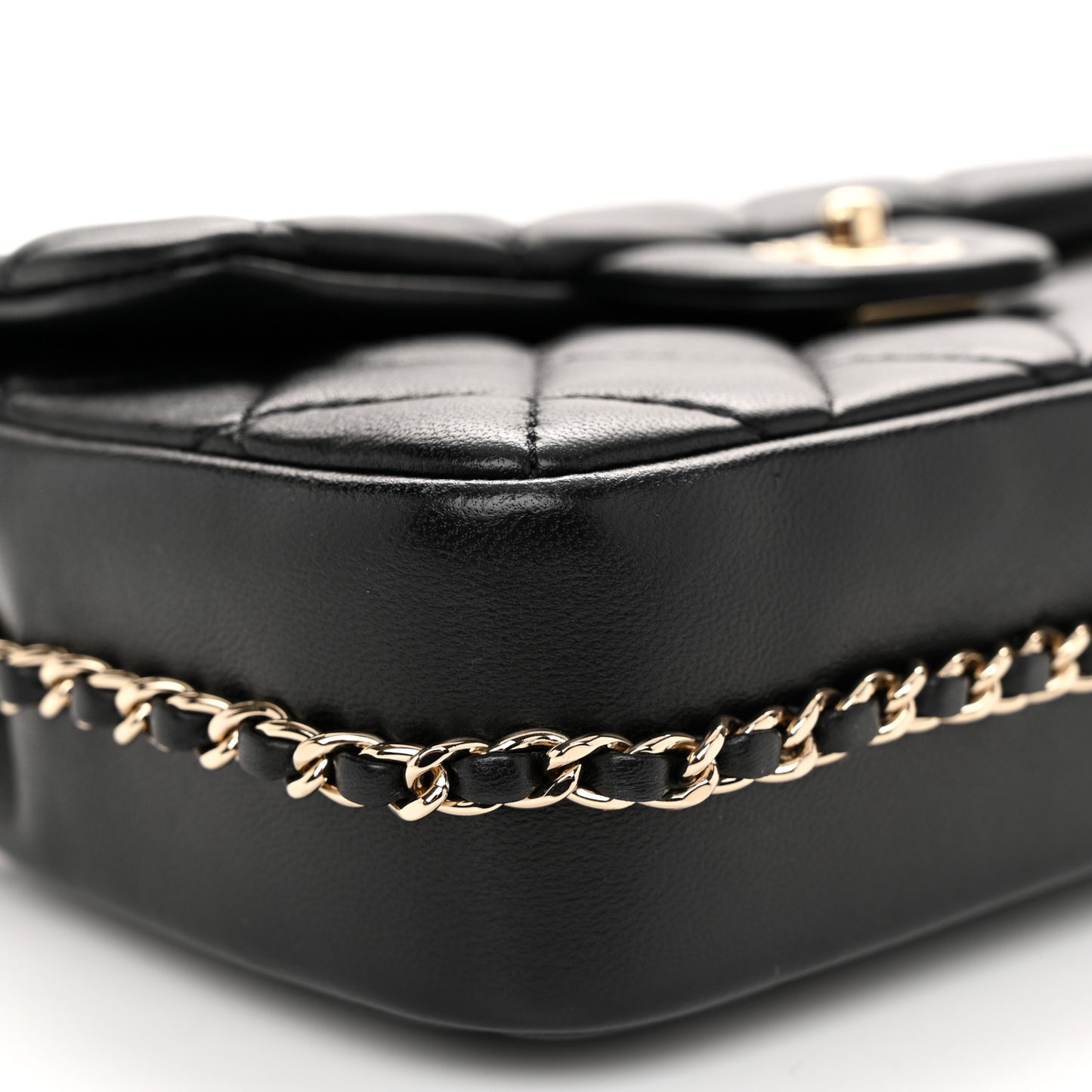 Lambskin Quilted Small My Precious Flap Black