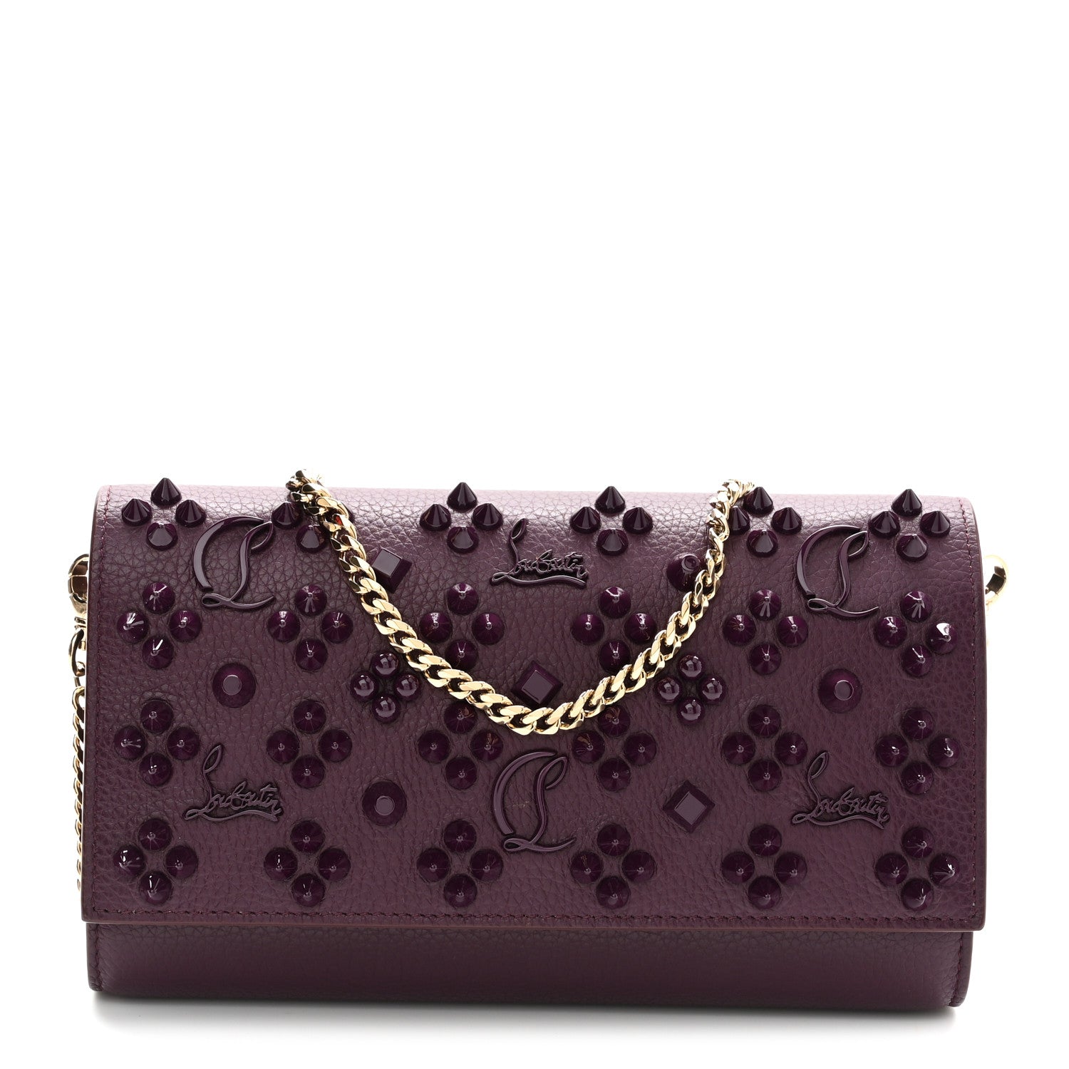 Christian Louboutin パーティーバッグ Christian Louboutin Calfskin Spikes Loubinthesky Paloma Clutch