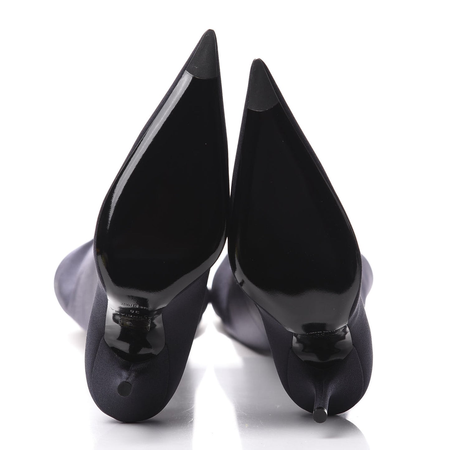 Spandex Pointed Toe Knife Thigh High Boots 38 Black