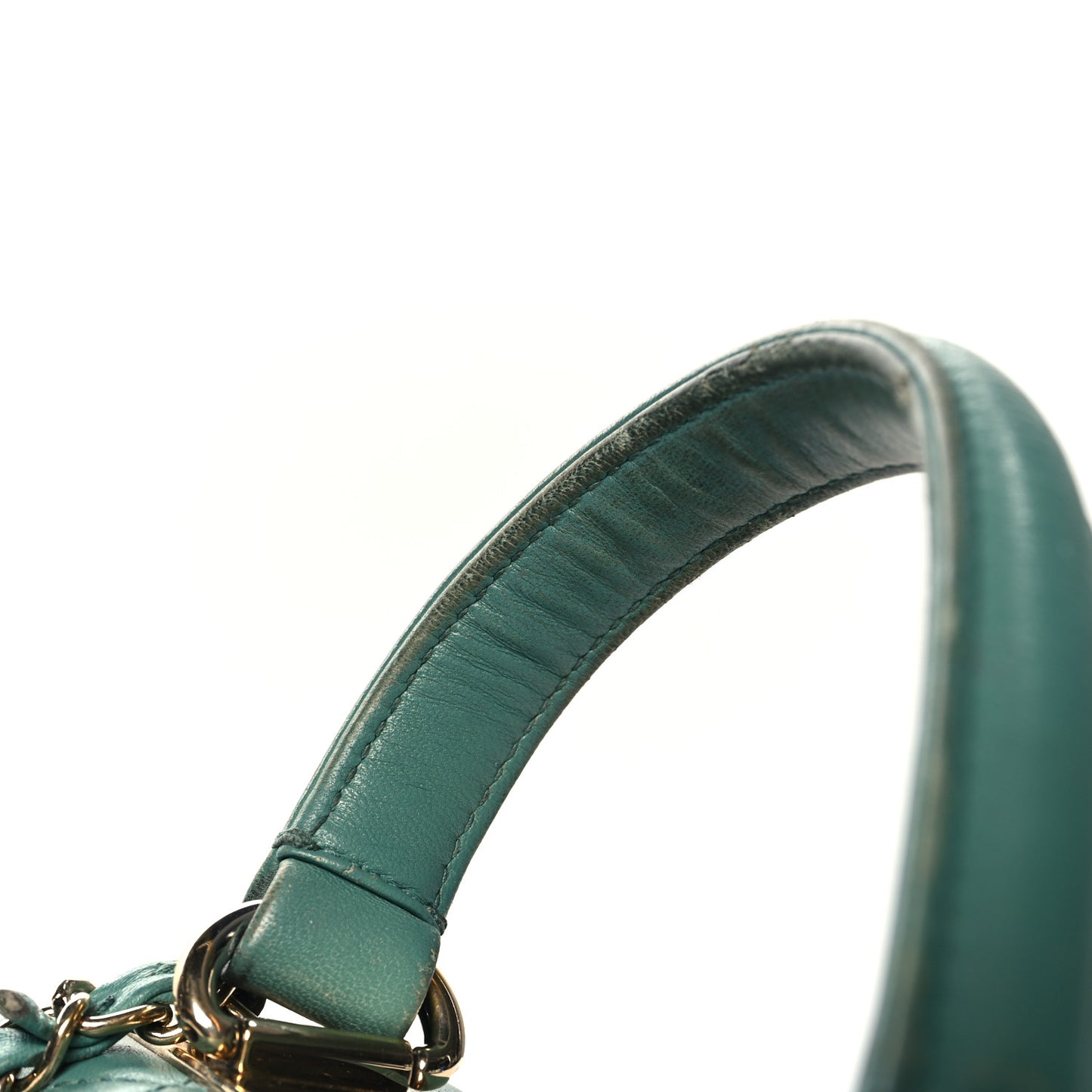 Lambskin Quilted Small Trendy CC Flap Dual Handle Bag Green