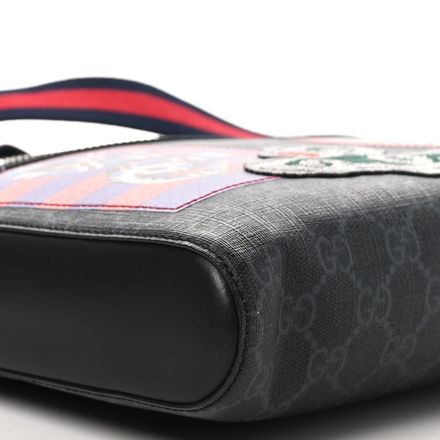GG Supreme Monogram Night Courrier Flat Messenger Bag Black Multicolor