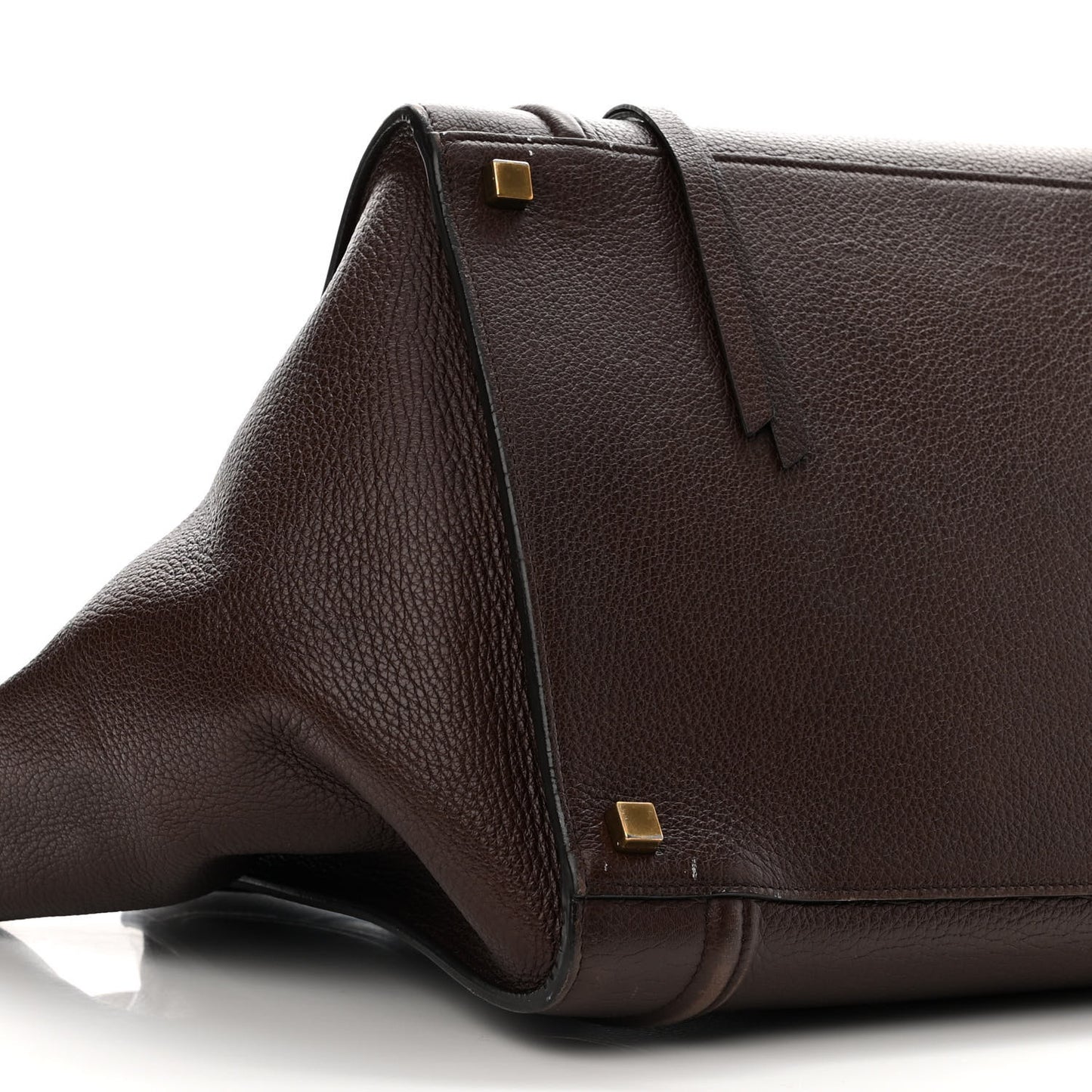 Shiny Grained Calfskin Medium Phantom Luggage Brown
