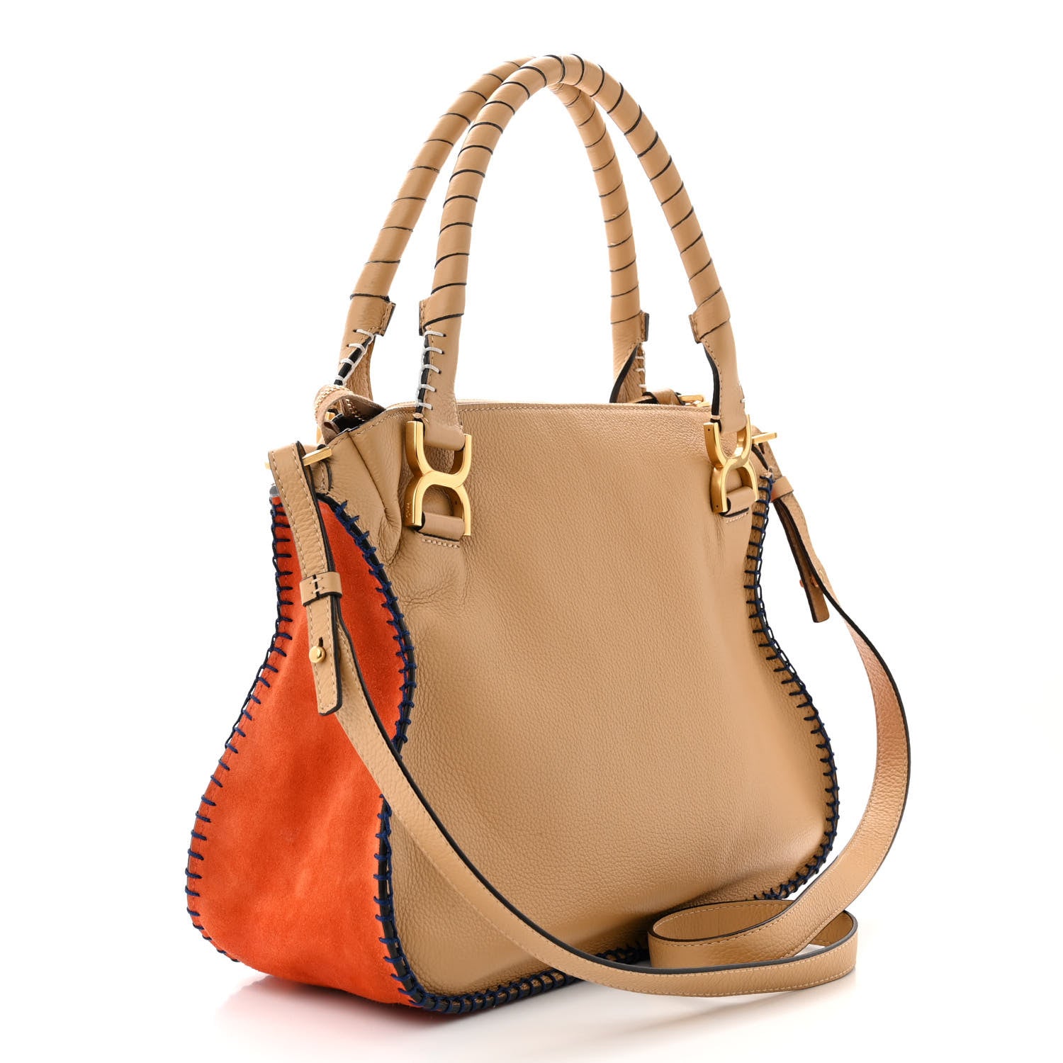 Chloe Calfskin Braided Medium Marcie Double Carry Soft Tan 3 of 11