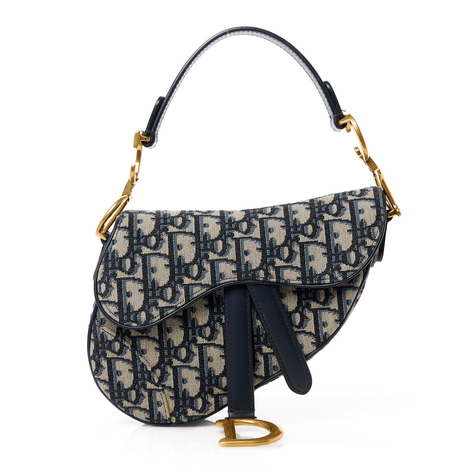 Christian Dior Oblique Mini Saddle Bag Blue 1 of 10