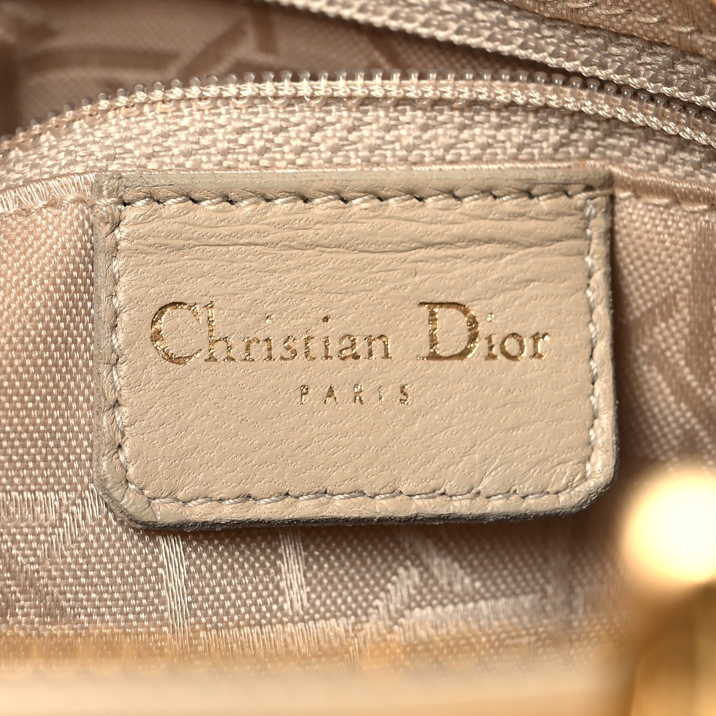 Lambskin Cannage Medium Lady Dior Light Beige