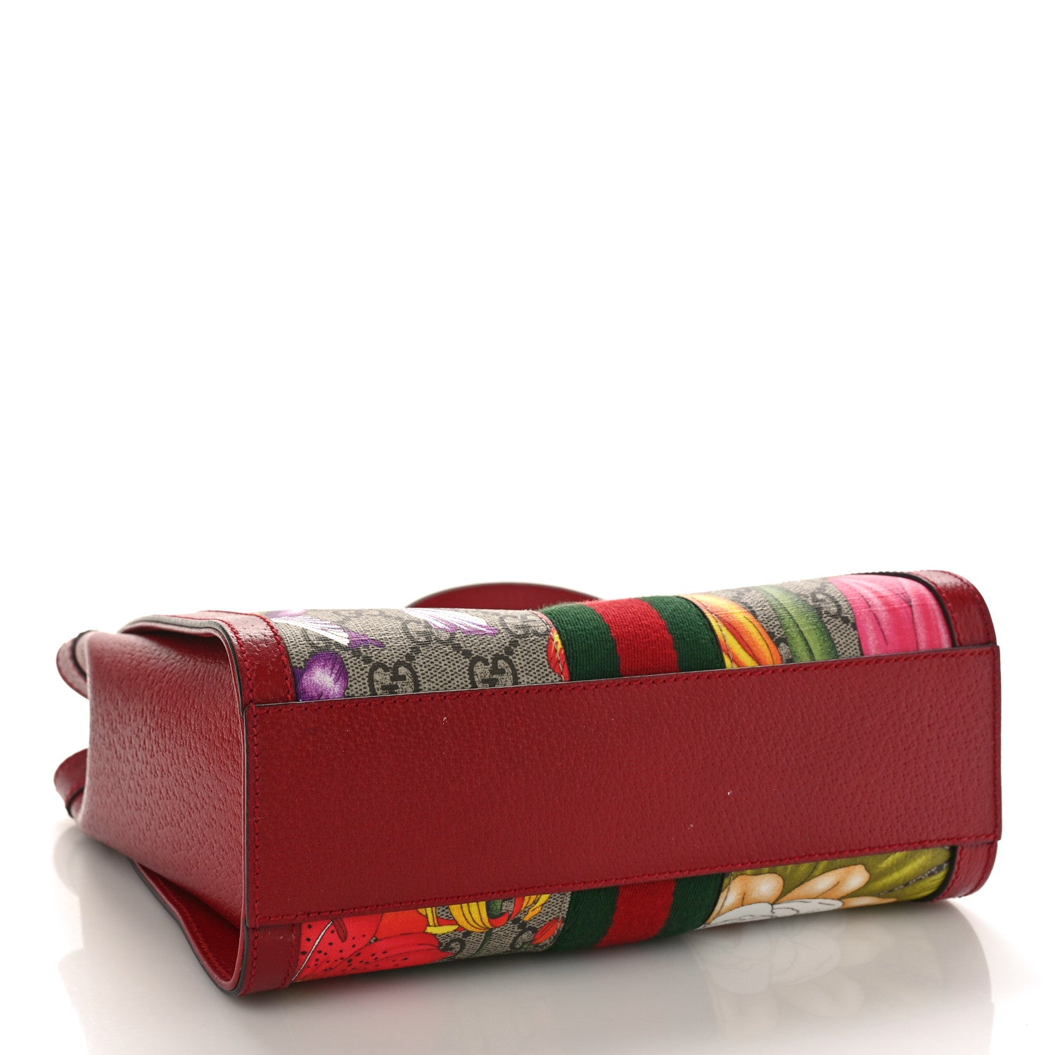 Gucci GG Supreme Monogram Flora Web Small Ophidia Tote Bag Red 4 of 11