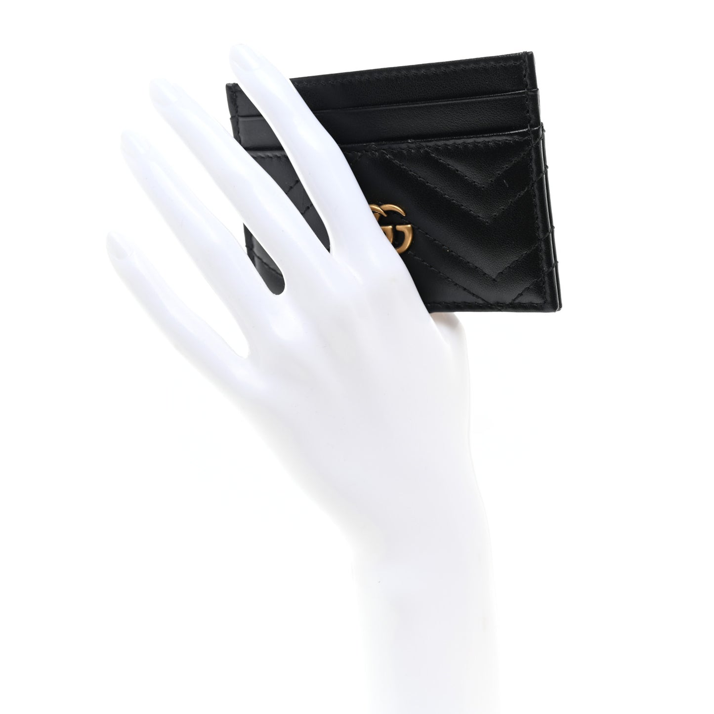 Calfskin Matelasse GG Marmont Card Holder Black