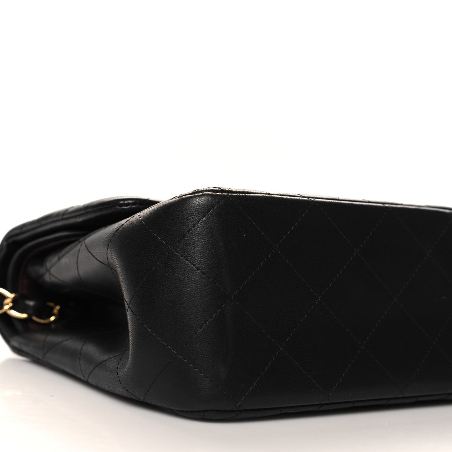 Lambskin Quilted Jumbo Double Flap Black