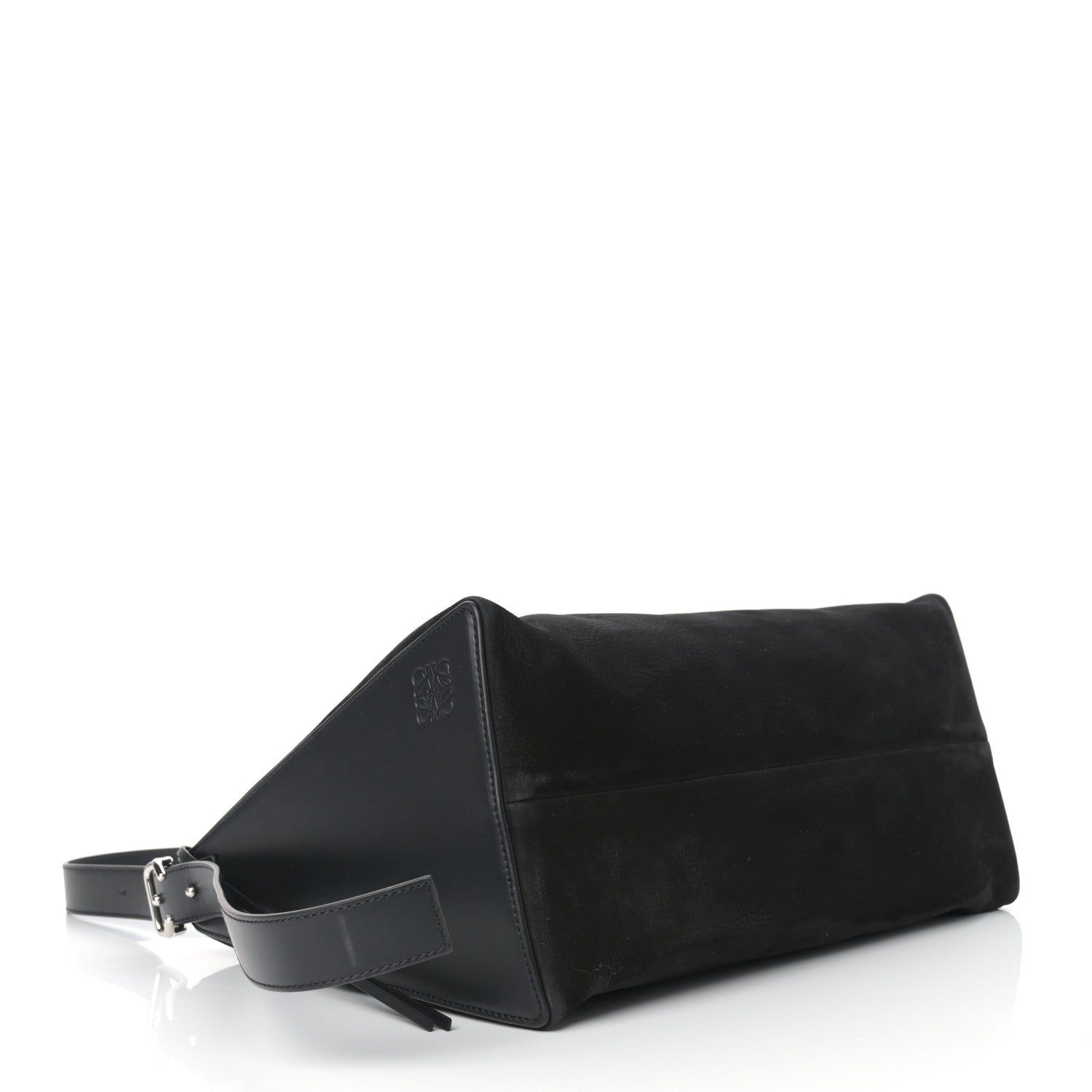 Loewe Nubuck Calfskin Berlingo Shoulder Bag Black 4 of 14