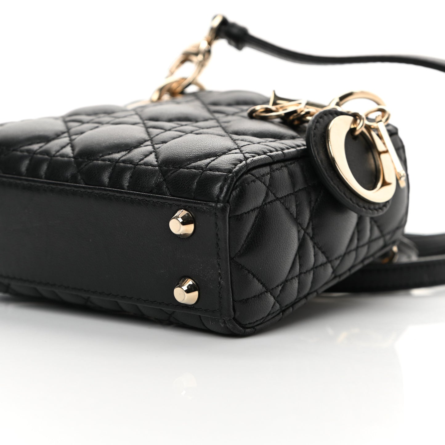 Lambskin Cannage Micro Lady Dior Black