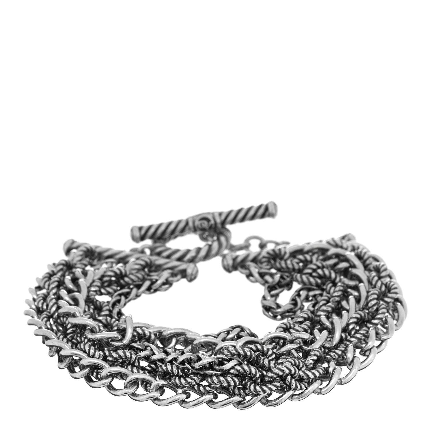 David Yurman Sterling Silver Multi Chain Toggle Bracelet 1 of 3