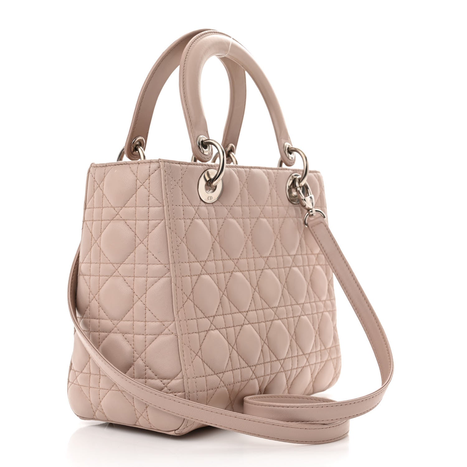 Christian Dior Lambskin Cannage Medium Lady Dior Light Pink 3 of 10