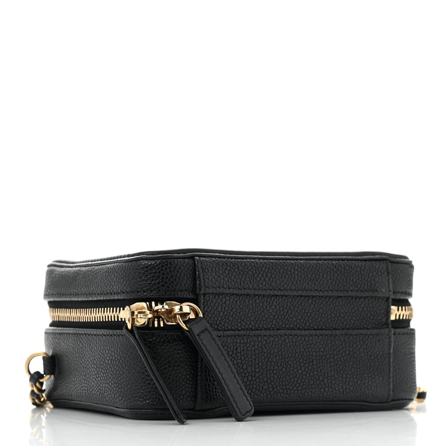 Caviar Quilted Small CC Filigree Vanity Case Black