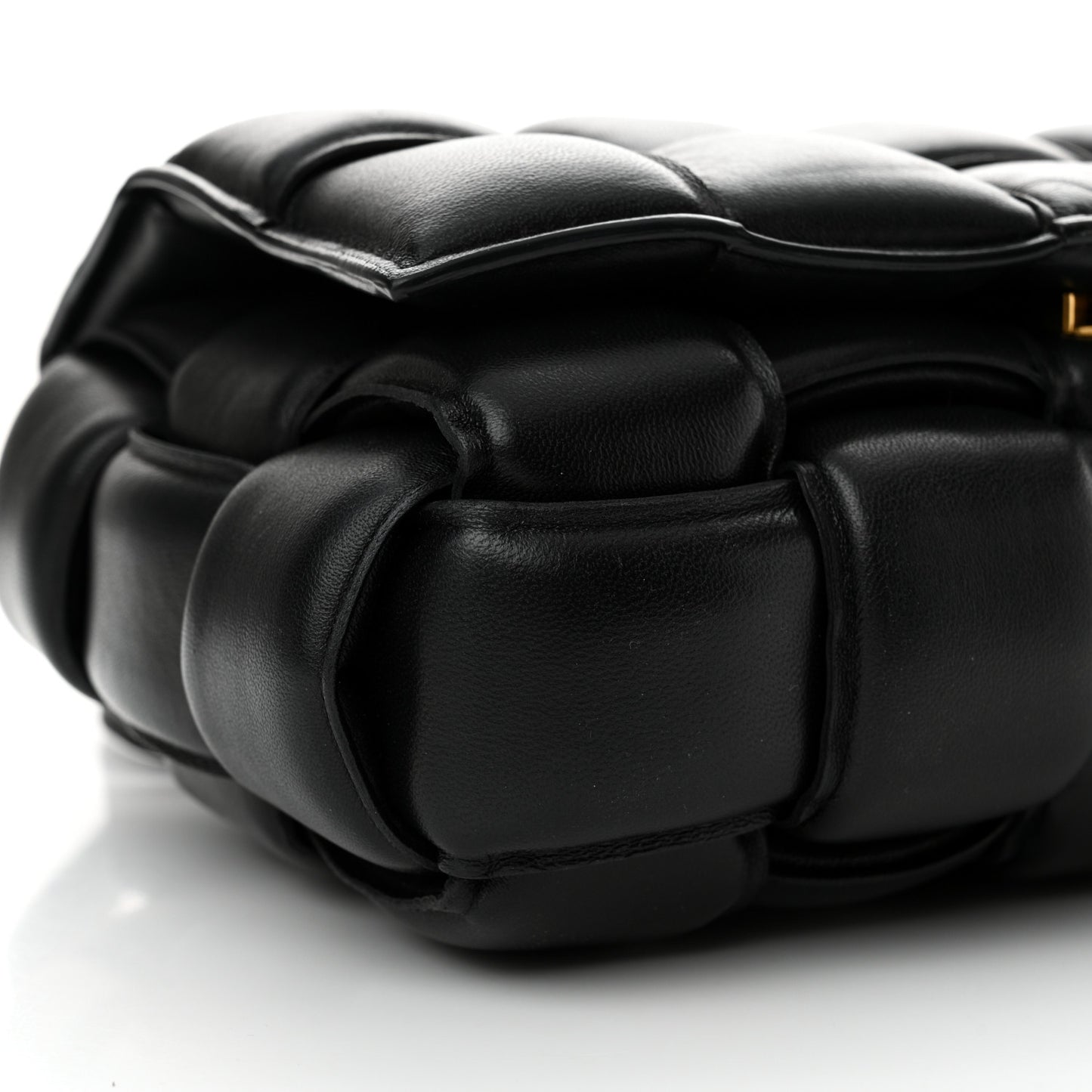 Nappa Maxi Intreccio Padded Cassette Crossbody Bag Black