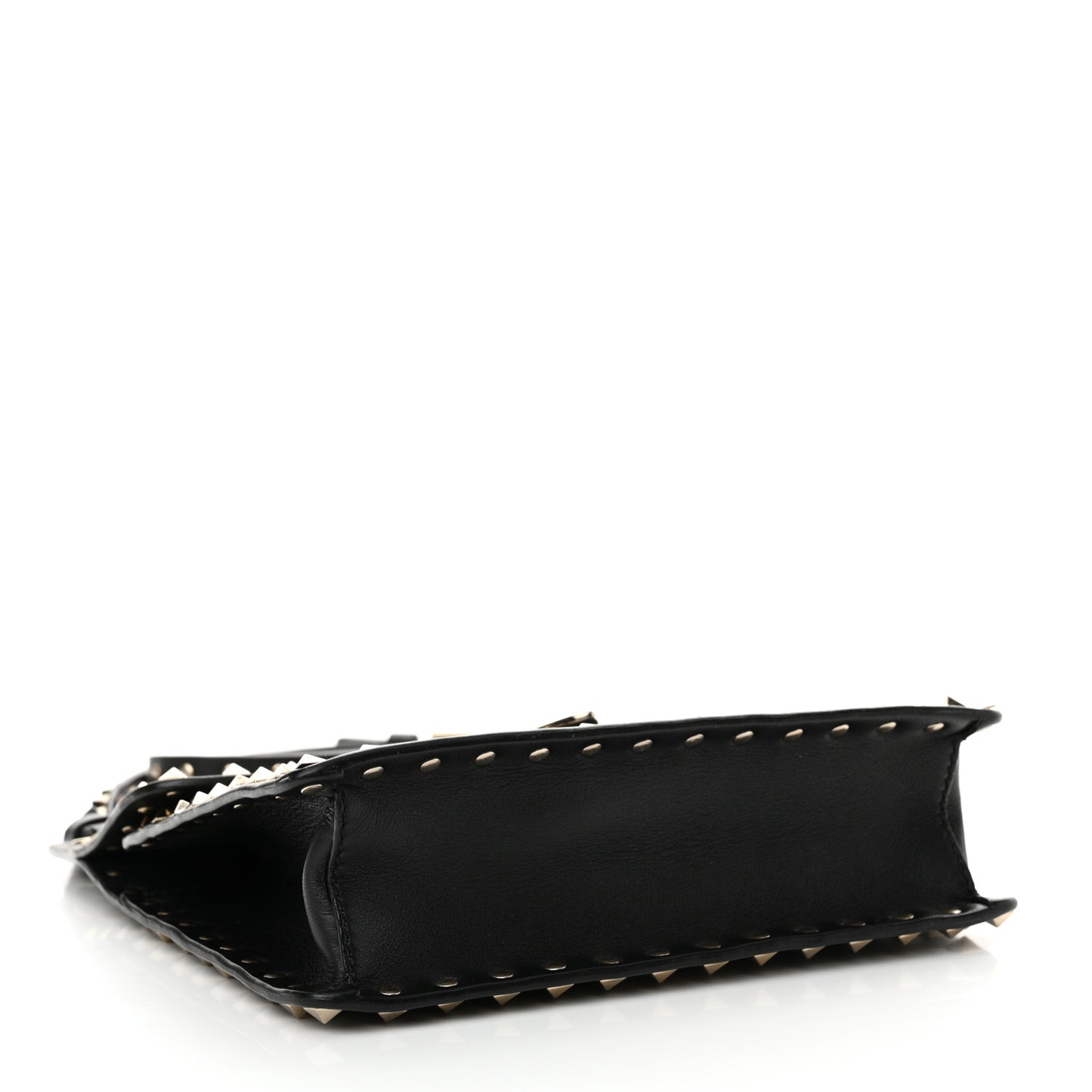 Calfskin Rockstud Crossbody Messenger Bag Black