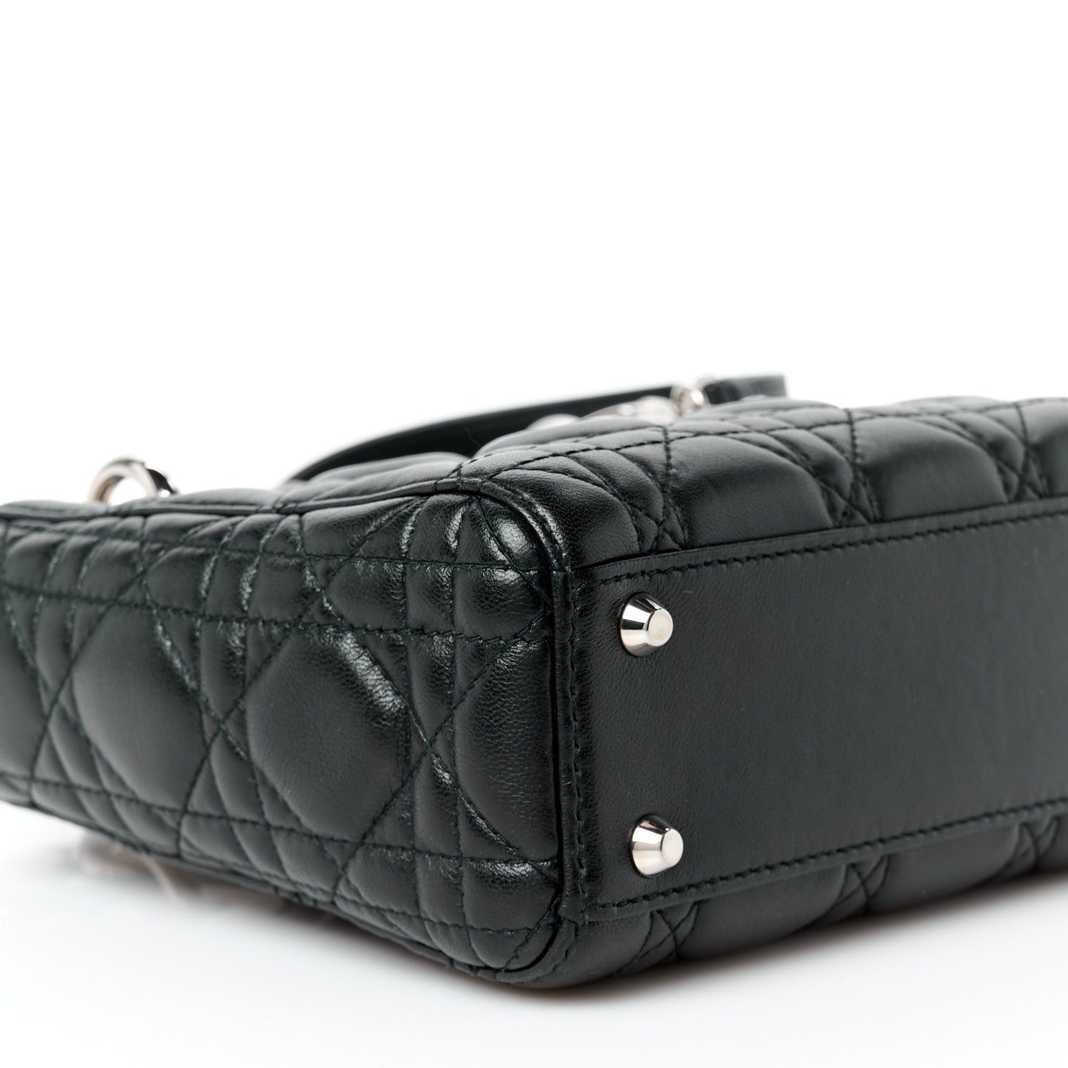 Christian Dior Lambskin Cannage Mini Lady Dior Black 9 of 10