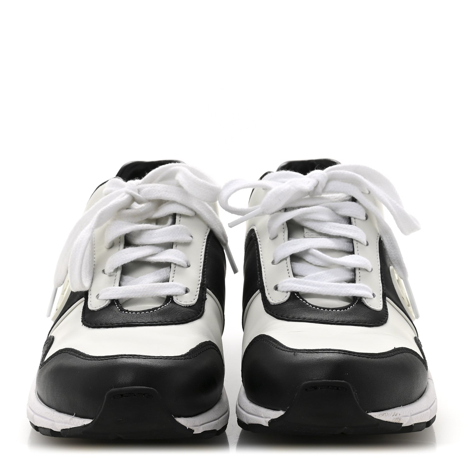 Gucci Calfskin Womens Interlocking G Sneakers 35.5 Black White 3 of 10