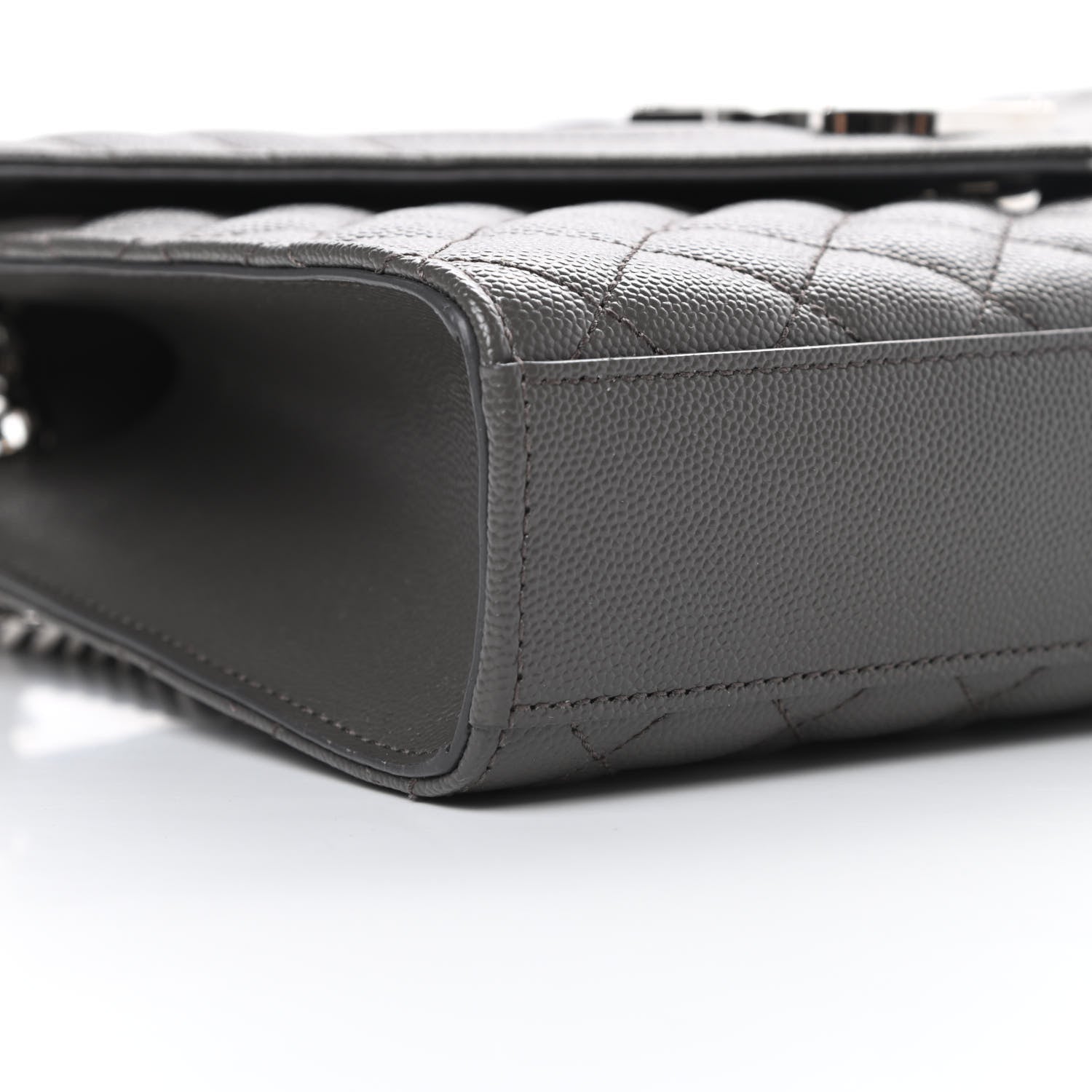 Saint Laurent Grain De Poudre Textured Mixed Matelasse Medium Triquilt Monogram Satchel Earth 8 of 10