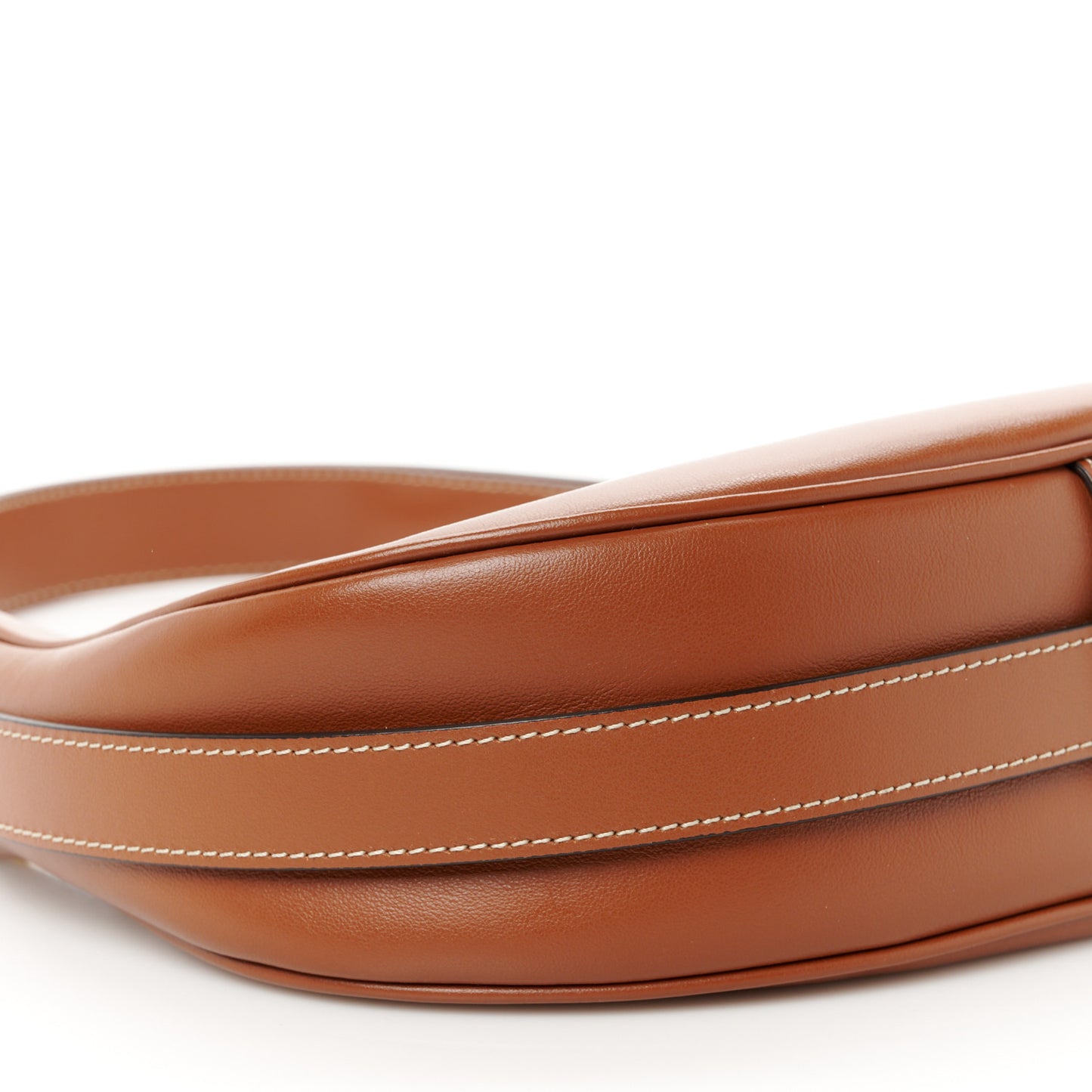 Smooth Calfskin Medium Strap Ava Shoulder Bag Tan