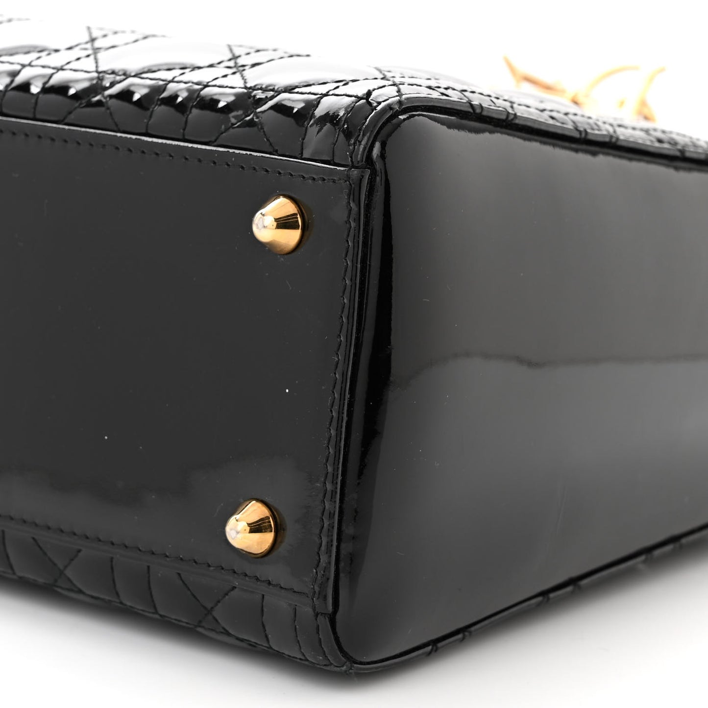 Patent Cannage Large Lady Dior Black
