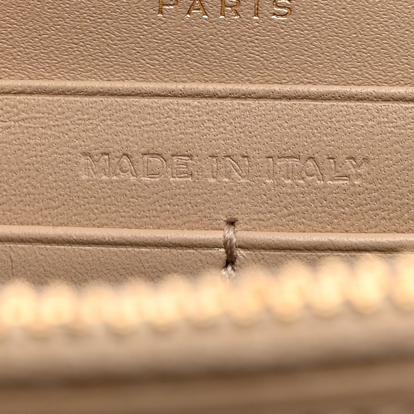 Smooth Calfskin Classic Monogram Kate Tassel Chain Wallet Dark Beige