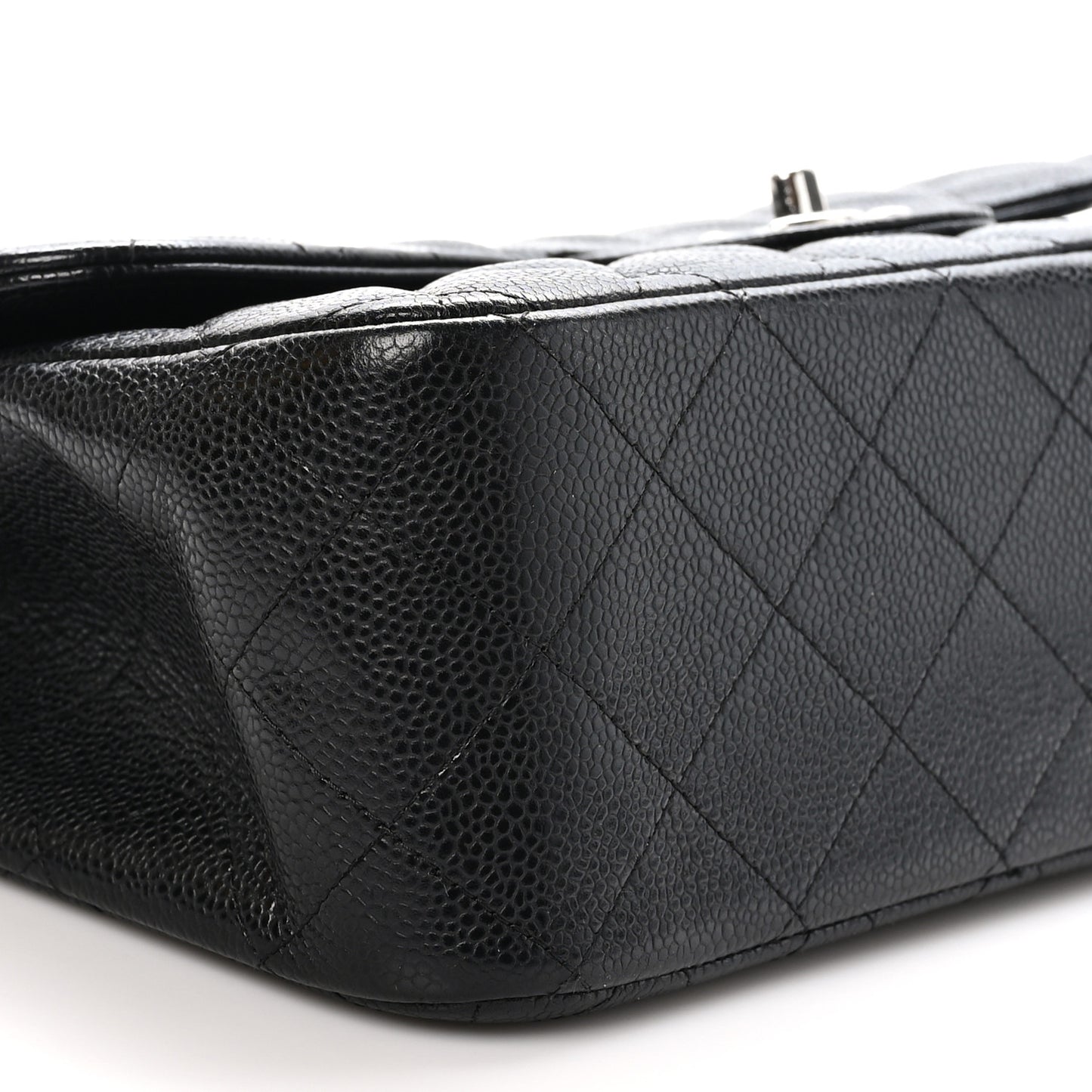 Caviar Quilted Jumbo Double Flap Black