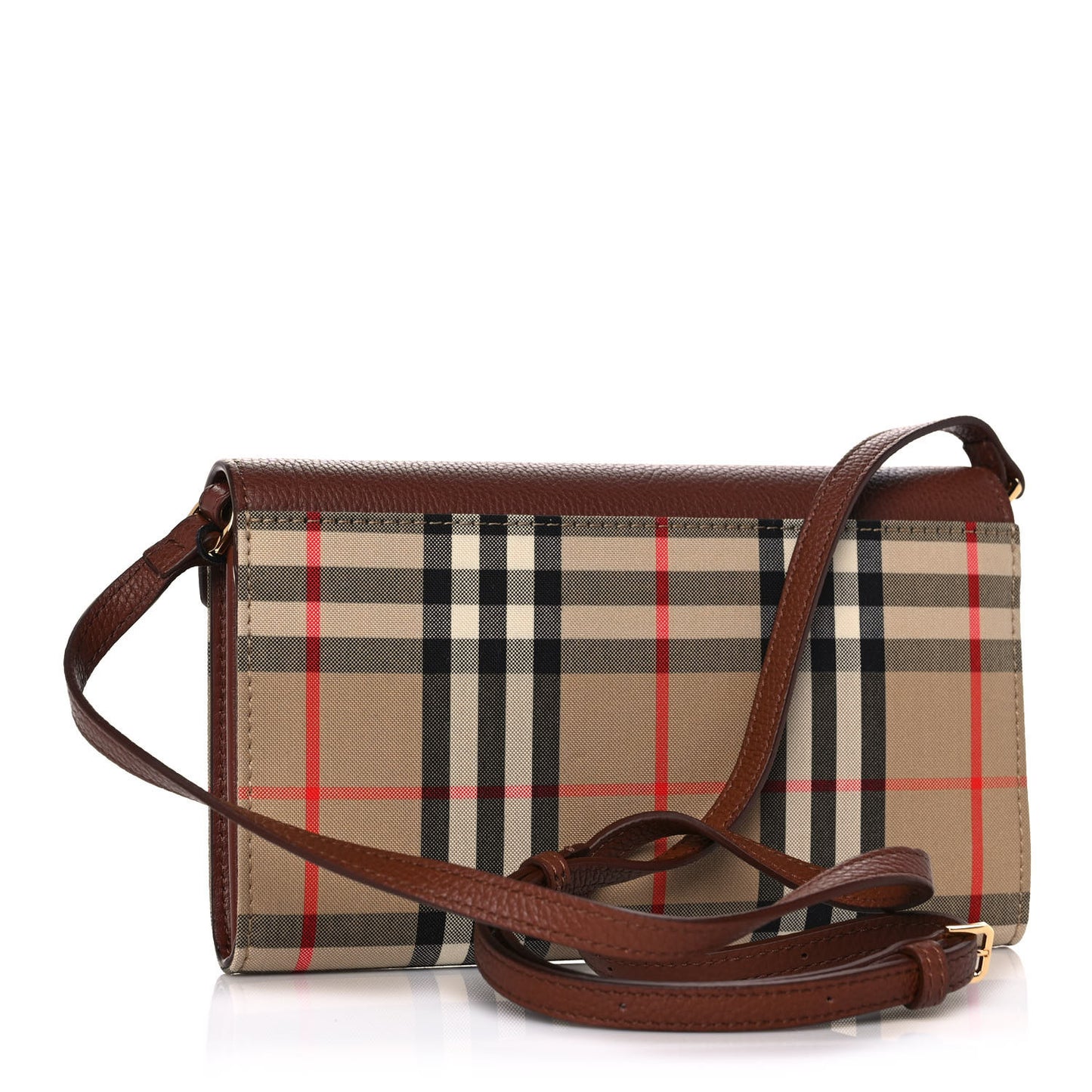 Vintage Check Grainy Calfskin Hanna Crossbody Tan