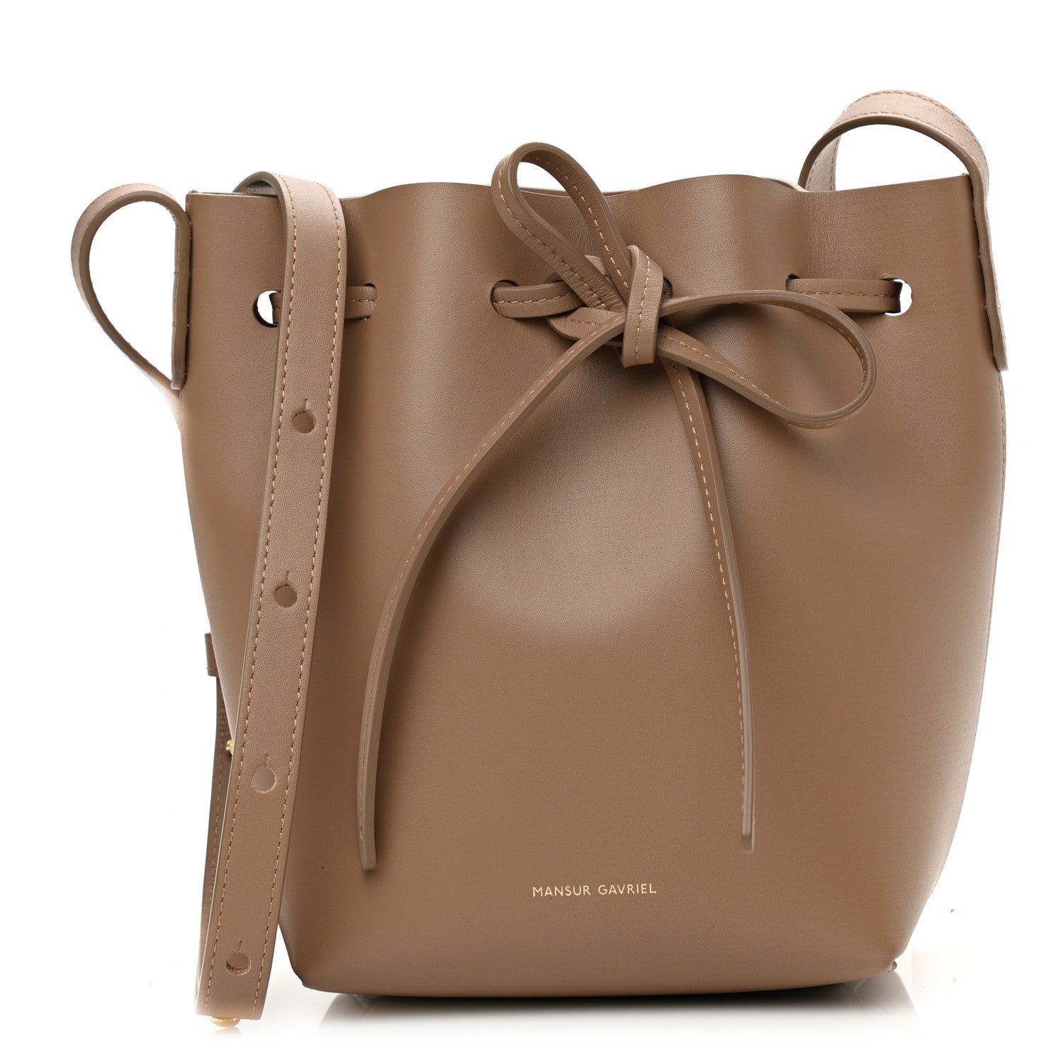 Mansur Gavriel Calfskin Mini Mini Bucket Bag Biscotto 1132555