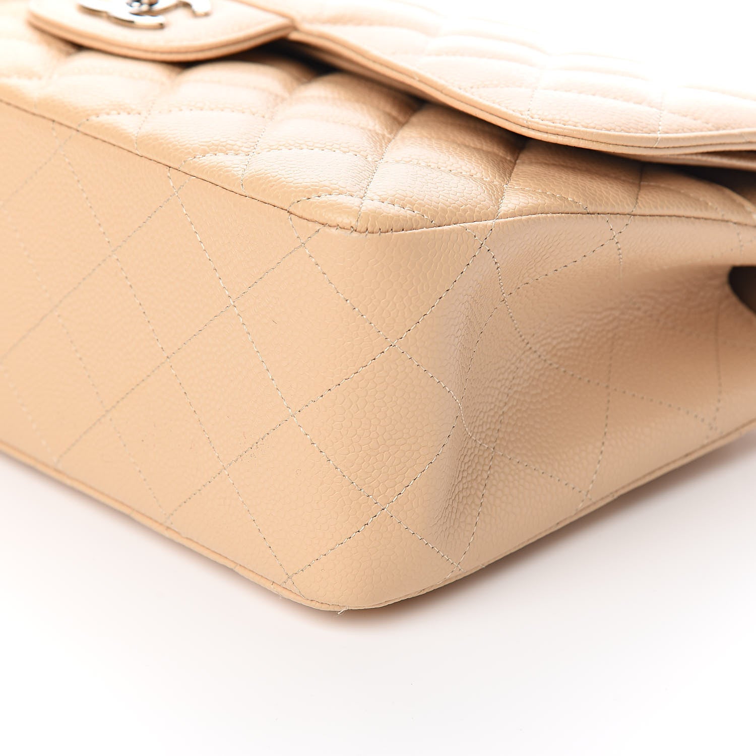 Chanel Caviar Quilted Jumbo Double Flap Beige 9 of 10