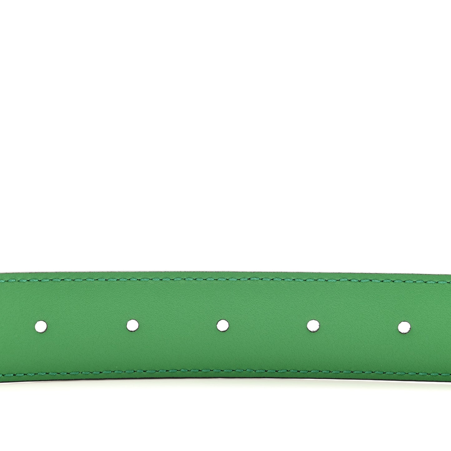 Textured Dollar Calfskin Square G 30mm Belt 105 42 Black Green