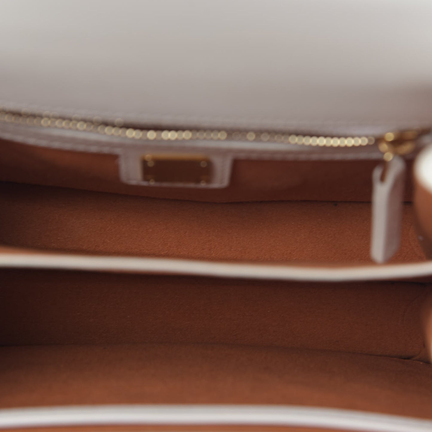 Visetos Calfskin Small Patricia Crossbody Bag Cognac White