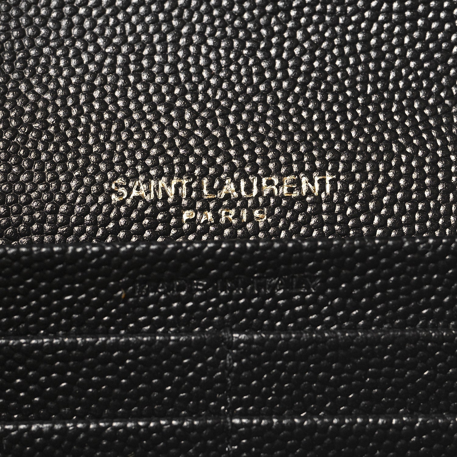 Saint Laurent Grain De Poudre Matelasse Chevron Monogram Flap Wallet Black 6 of 8