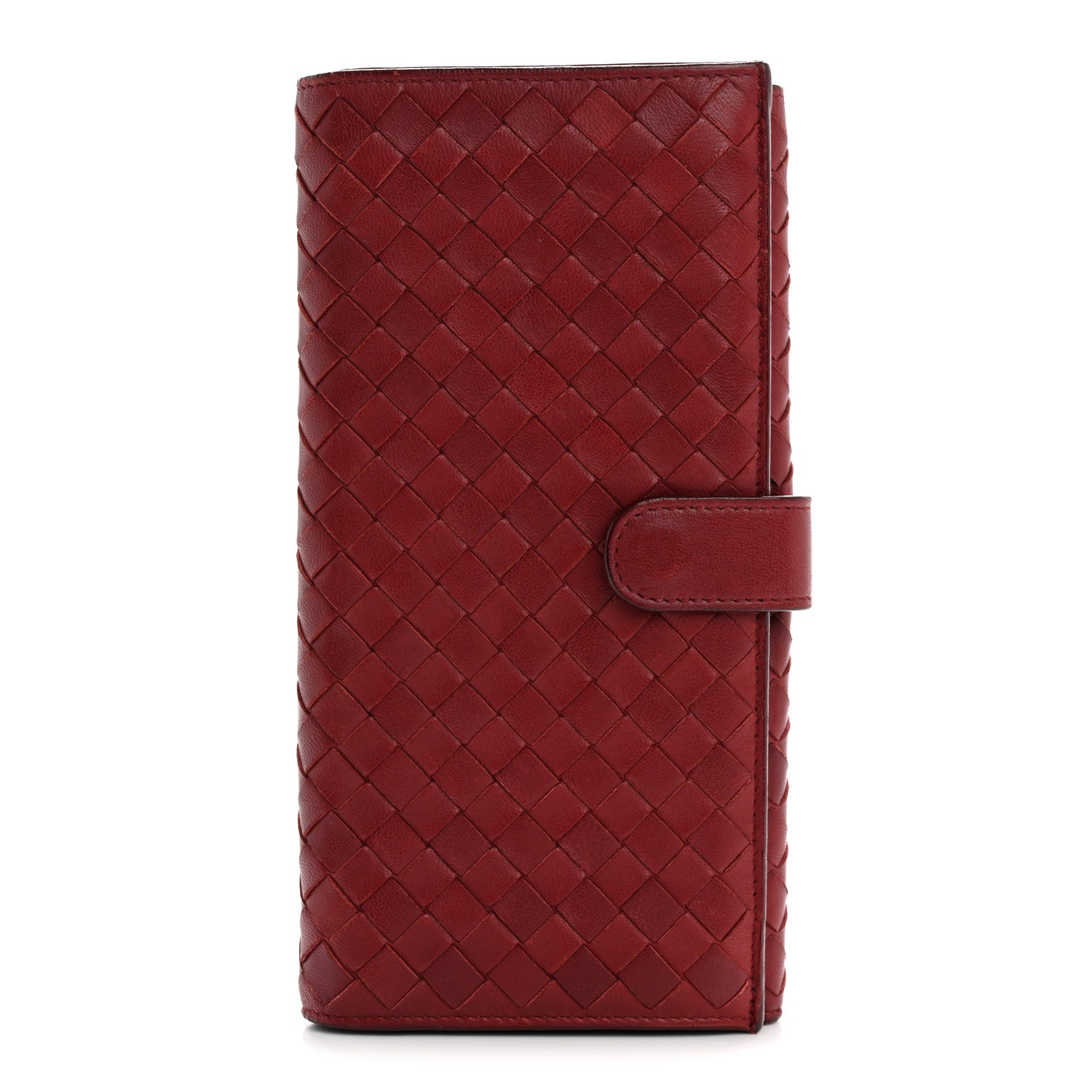 Bottega Veneta Nappa Intrecciato Continental Wallet Dark Red
