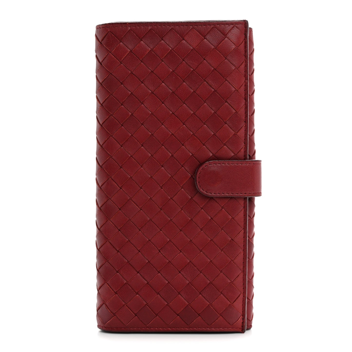 Nappa Intrecciato Continental Wallet Dark Red