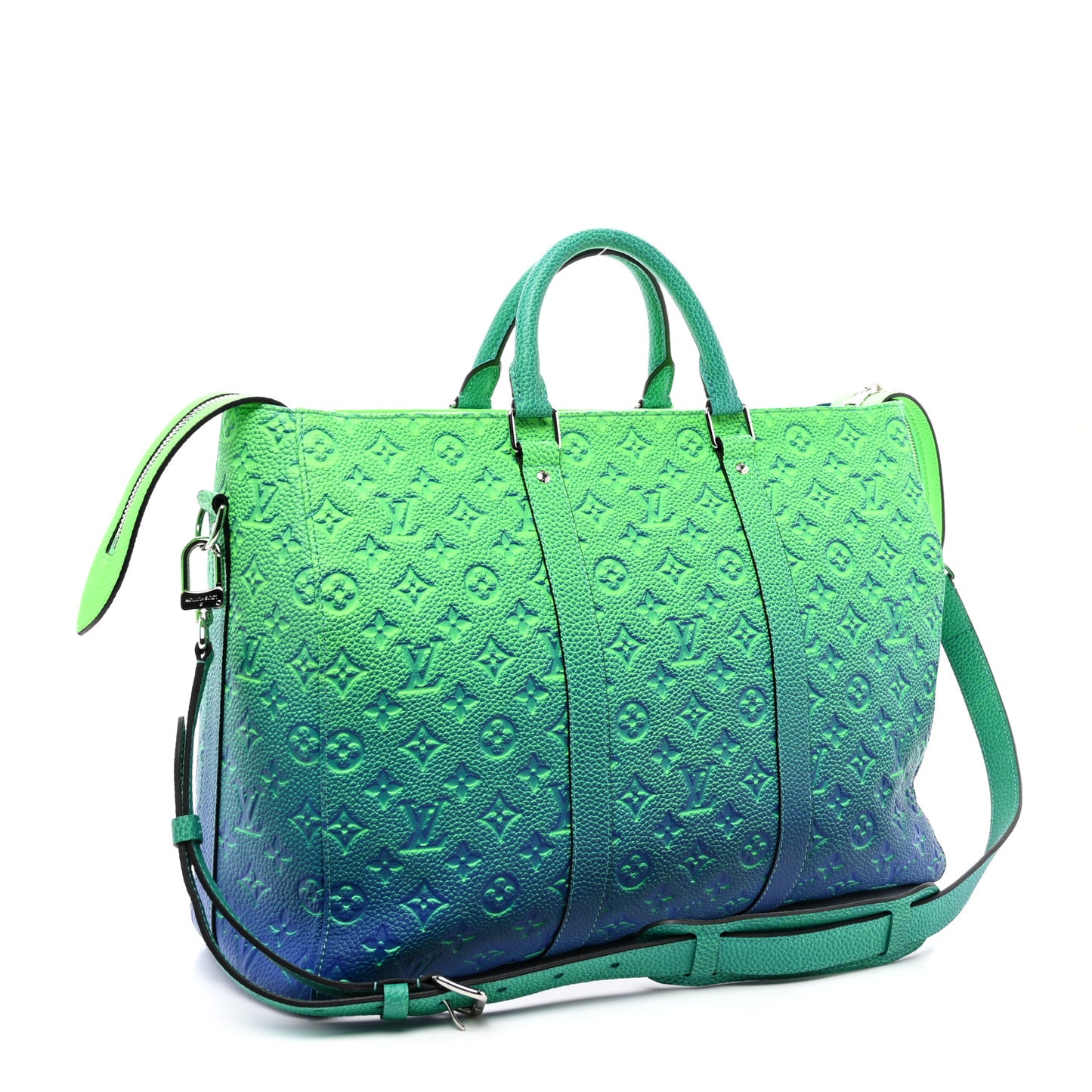 Taurillon Illusion Keepall Tote Bleu Vert