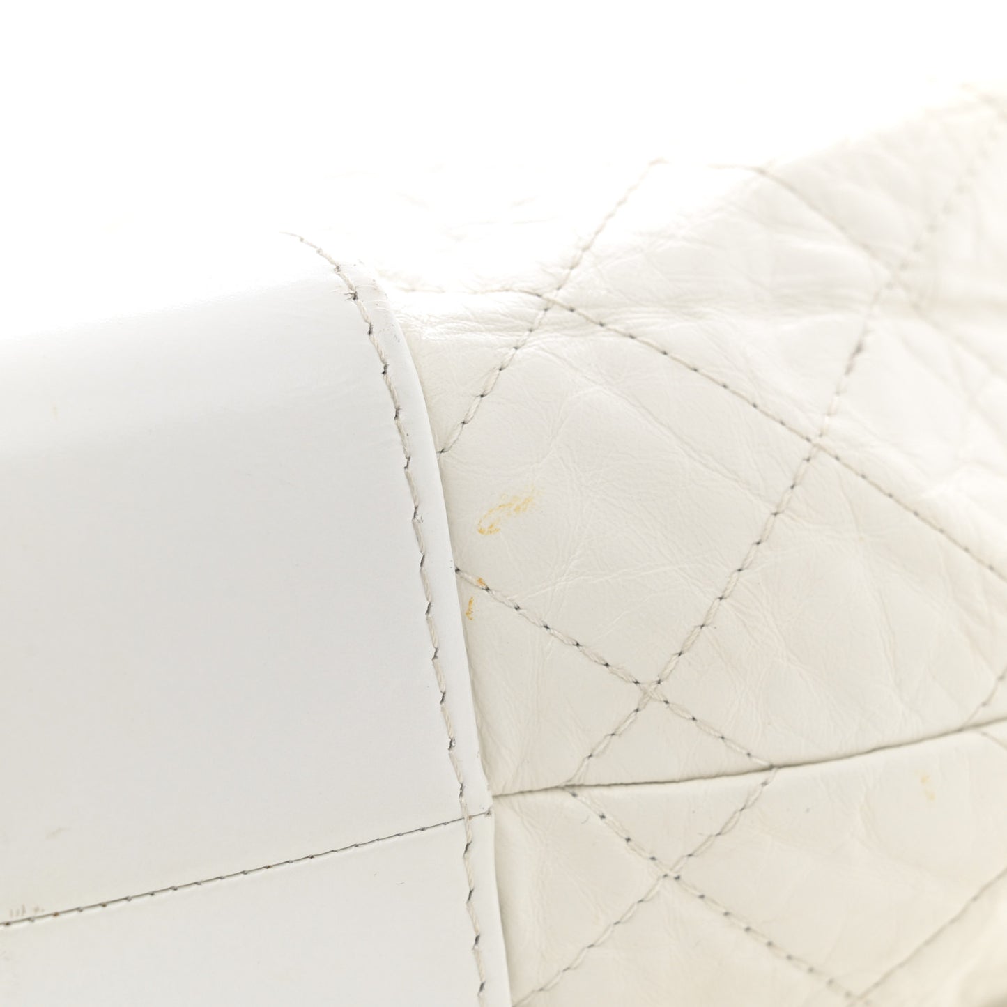Aged Calfskin Quilted Small Gabrielle Backpack White