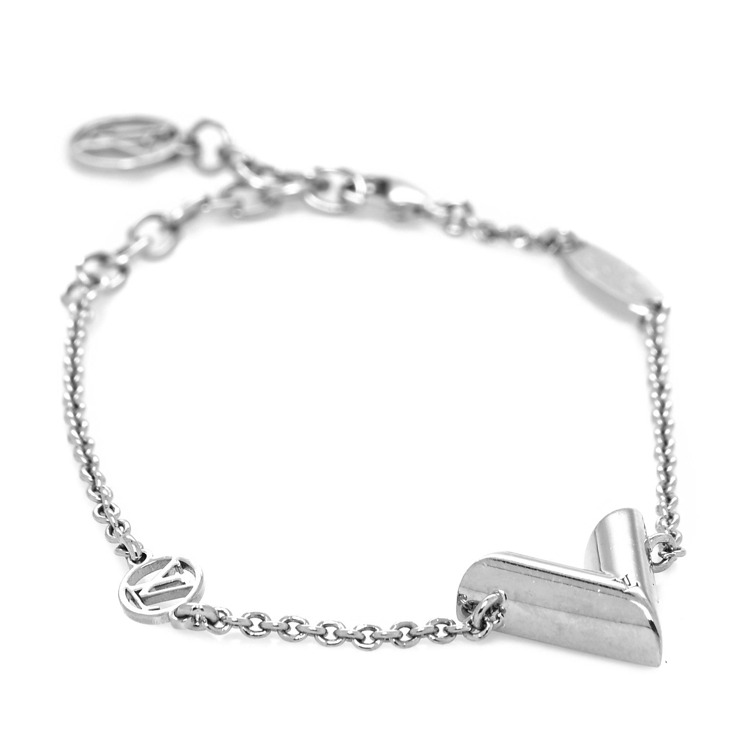 LOUIS VUITTON エッセンシャルV ブレスレット シルバー Louis Vuitton Essential V Supple Bracelet Silver 1206438
