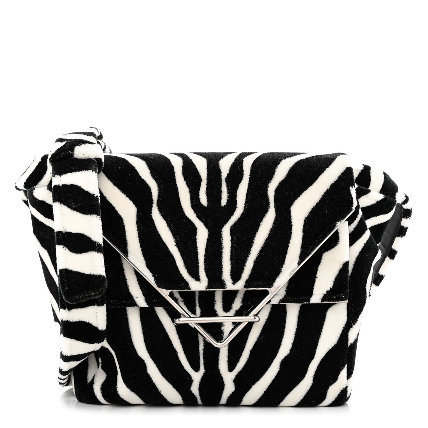 Tufted Zebra Clip Bag Black White