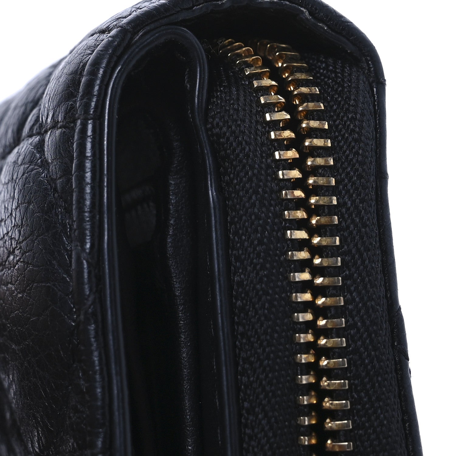 Christian Dior Grained Calfskin Supple Cannage Caro Scarlet Zipped Wallet Black 10 of 12