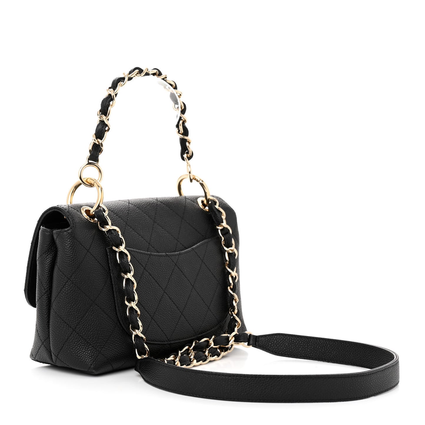 Caviar Quilted Small City Walk Flap Black