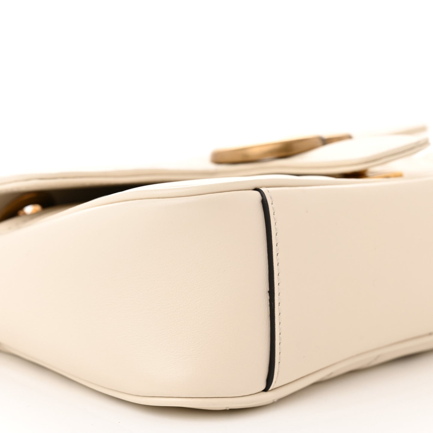 Calfskin Matelasse Mini GG Marmont Shoulder Bag White