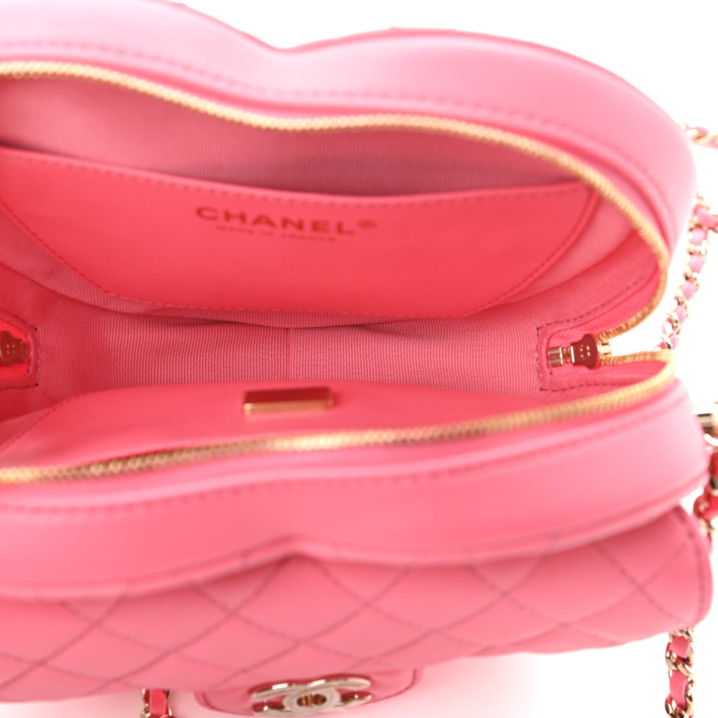 Lambskin Quilted CC In Love Heart Bag Pink