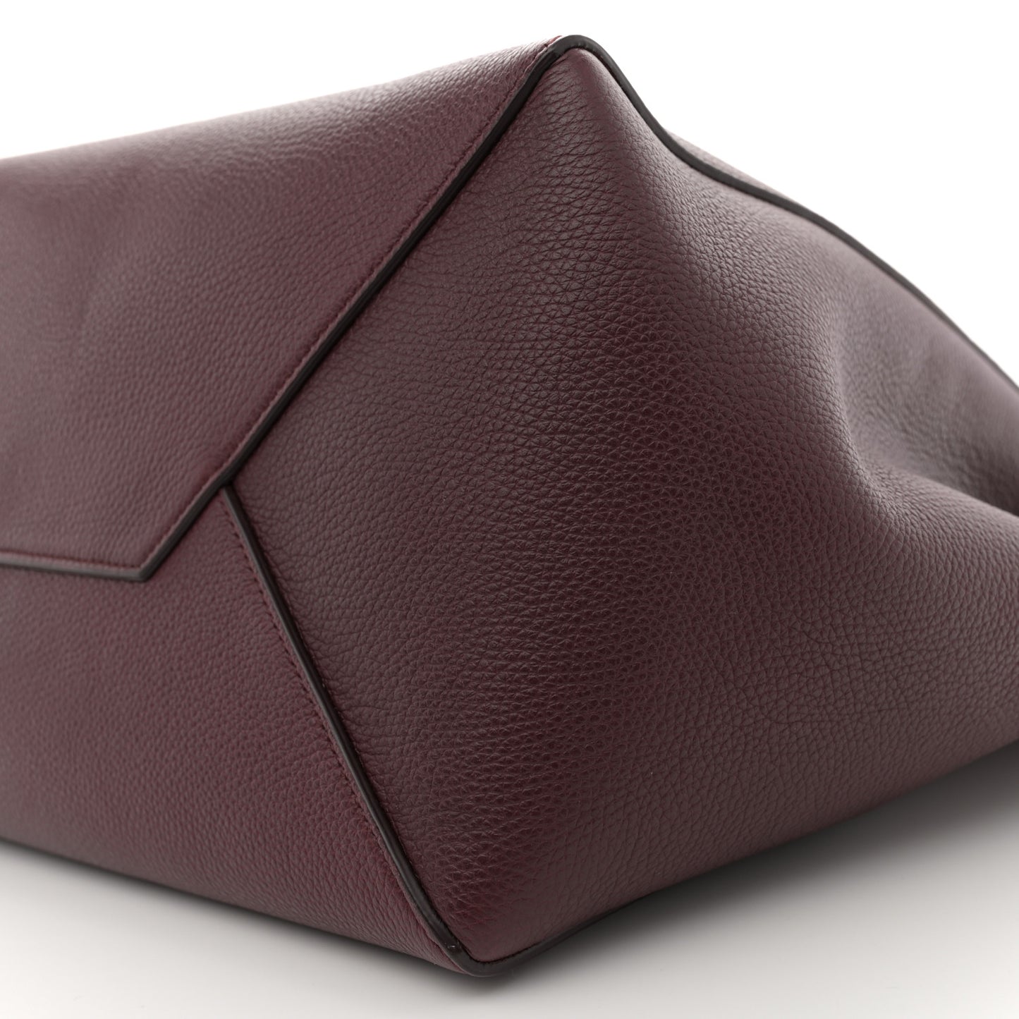 Soft Grained Calfskin Small Belt Cabas Phantom Burgundy