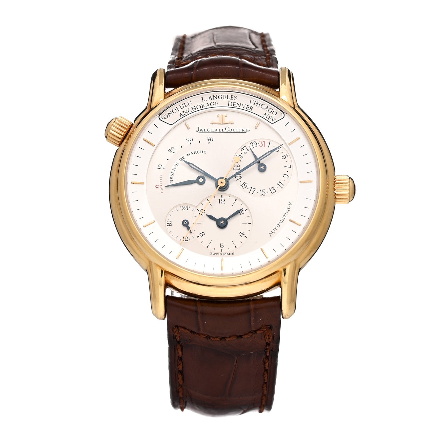 18K Yellow Gold Alligator 38mm Geographic Automatic Watch 169.1.92