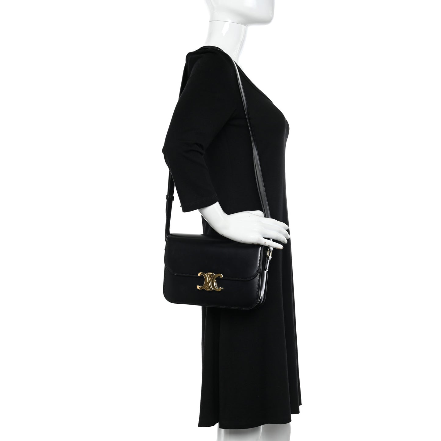 Shiny Calfskin Medium Triomphe Black
